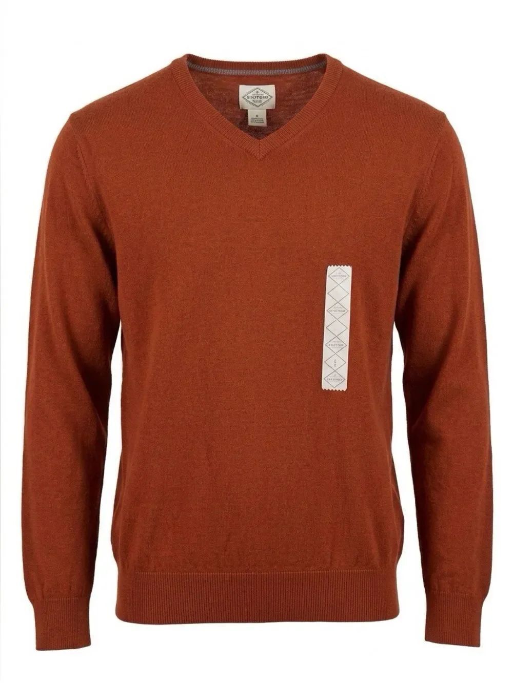 BRONZE WAVE V-NECK SWEATER SIZE LARGE BY ST JOHNS BAY